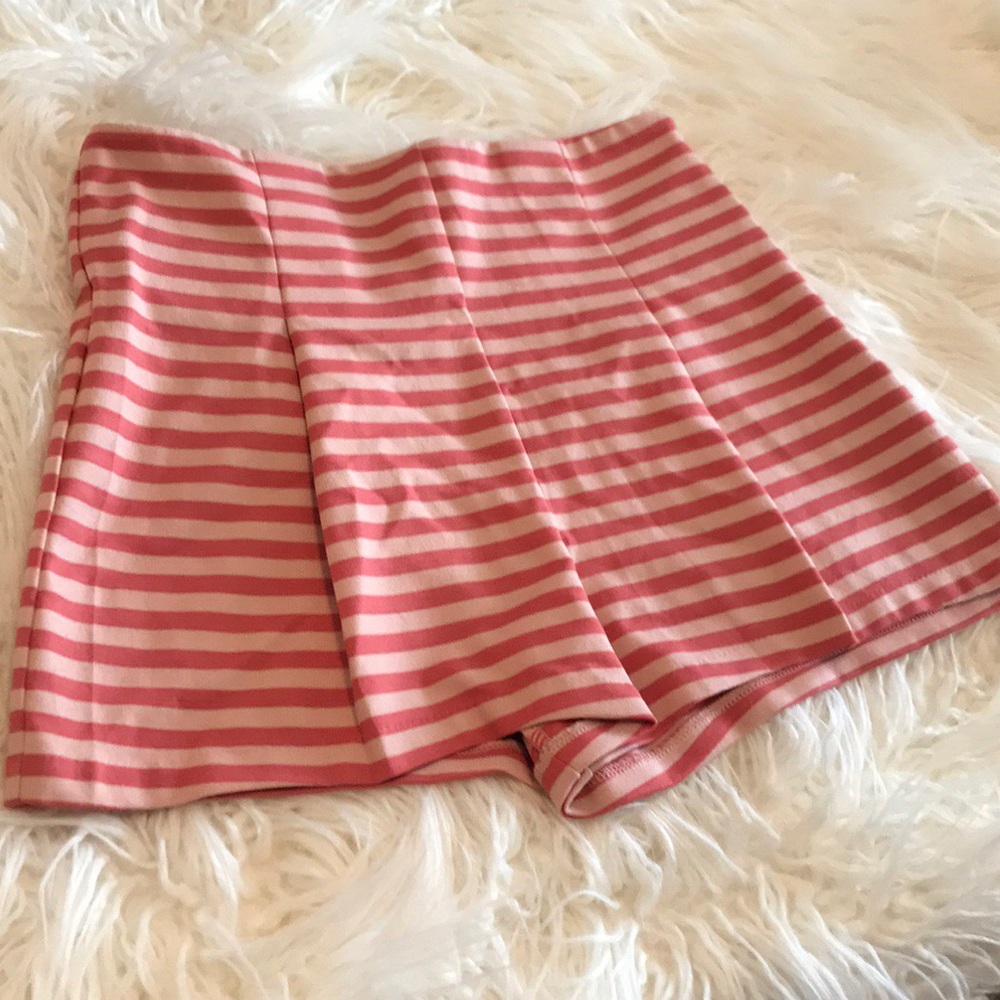 Free People Pink Striped Shorts
